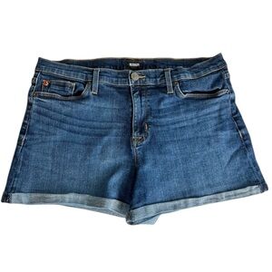 Hudson Asha Midrise Cuffed Denim Shorts Blue Size 32